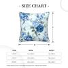 BTCOWZRV Corduroy Throw Pillow Cover 20"X20" Square Decorative Pillowcase Blue Flower Floral Pattern Roses Double-Sided Print Cushion Covers for Couch Bed Sofa Living Room view 2