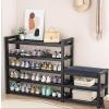 WHYATT 5-Tier Shoe Rack Bench with Seat, Entryway Shoe Organizer in Industrial Design for High Heels, Entryways, Hallways, Closets (Size : 39.3x10x23.2in/100x25.5x59cm) view 2
