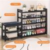 WHYATT 5-Tier Shoe Rack Bench with Seat, Entryway Shoe Organizer in Industrial Design for High Heels, Entryways, Hallways, Closets (Size : 39.3x10x23.2in/100x25.5x59cm) view 4
