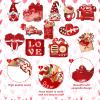Anglechic 36 Pcs Valentine's Day Wood Ornaments Valentines Tree Decorations Valentines Wooden Hanging Ornament Love Heart Gnomes Wood Cutouts Pendant for Small Tree Valentine's Day Home Party Decor view 4