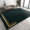3D Modern Minimalist Living Room Rugs, Golden Geometric Lines Border Black Apartment Carpet, Area Rug Do Not Fade Pattern Clear Apply to Door Mats Porch Hotels,34ft/90 * 120cm view 2