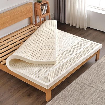 NaKeah Natural Latex Mattress, Medium Firm Feel Mattress Topper for Back Pain with Removable Cover Pressure Relieving,7.5cm,120x190cm