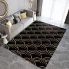 3D Modern Simplicity Bedroom Rug, Golden Yellow Abstract Wavy Curved Lines Apartment Carpet, Non-Slip Mat Pattern Clear Comfortable Feet Apply to Hotels Entrance Door,45ft/120 * 150cm view 3