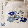 Kitchen Dish Drying Mat, Flowers Pattern Diatomite Absorbent Drainer Mat, Coffee Machine Countertop Quick-Drying Mat Insulation Pad Sink Mat (2pcs,Blue Flowers) view 3