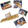 Bath Board Caddy Shelf Bamboo Over Bath Tray Rack Bathtub Storage Wood Bath Table for Phone Extendable Bath Shelf with Bookshelf and Wine Glass Holder Bath Stand Attachment for Home Hotel view 4