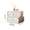 Nightstand with Drawer, Modern Rotatable Bed end Table, Storage Bedside Desk Table, Side Cabinet, Wood Small Bedroom Furniture, Microfiber Leather Wrap (Color : Light Grey, Size : 45x40x48cm) view 2