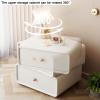 Nightstand with Drawer, Modern Rotatable Bed end Table, Storage Bedside Desk Table, Side Cabinet, Wood Small Bedroom Furniture, Microfiber Leather Wrap (Color : Light Grey, Size : 45x40x48cm) view 3