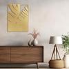 SIGNLEADER Metal Wall Art Decor Tropical Blck Monsteras Leaf Minimalist Modern Abstract Wall Sculpture Hangings Home Decoration for Living Room, Bedroom, Bathroom, Kitchen, Outdoor - 24" Gold view 3