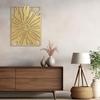 SIGNLEADER Metal Wall Art Decor Black Tropical Leaf Minimalist Modern Abstract Wall Sculpture Hangings Home Decoration for Living Room, Bedroom, Bathroom, Kitchen, Outdoor - 30" Gold view 3