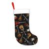 WURTON Christmas Stocking Guitars Print Xmas Stockings for Party Decor Family Holiday Hanging Stockings view 2