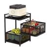 Kitchen Baker Rack 360 Storage Rack Rotating Trolleys Mobile Floor Multi-Layer Vegetable Fruit Basket Hollow 4F () view 1