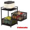 Kitchen Baker Rack 360 Storage Rack Rotating Trolleys Mobile Floor Multi-Layer Vegetable Fruit Basket Hollow 4F () view 2
