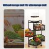 Kitchen Baker Rack 360 Storage Rack Rotating Trolleys Mobile Floor Multi-Layer Vegetable Fruit Basket Hollow 4F () view 4
