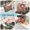 ALAZA Deer Santa Claus Merry Christmas Flower 6 Pack Kitchen Towels Dish Bar Tea Towel Dishcloths Fast Drying Super Soft 11 x 11 inches view 2