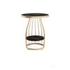 Round End/Side Table 635035cm Marble Top with Marble Effect/Metal Frame for Living Room Study Room Bedroom C (B) view 1