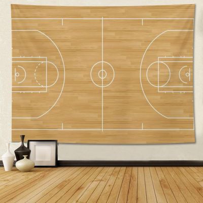 Conank Basketball Court Tapestry Wall Hanging Wooden Floor Basketball Tapestries Sports Games Theme Stadium Wall Art Decor for Teen Student Adult Bedroom Living Room Dorm Party Decoration