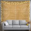 Conank Basketball Court Tapestry Wall Hanging Wooden Floor Basketball Tapestries Sports Games Theme Stadium Wall Art Decor for Teen Student Adult Bedroom Living Room Dorm Party Decoration view 2