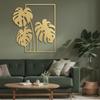 SIGNLEADER Metal Wall Art Decor Tropical Monsteras Leaves Minimalist Modern Abstract Wall Sculpture Hangings Home Decoration for Living Room, Bedroom, Bathroom, Kitchen, Outdoor - 30" Gold view 1