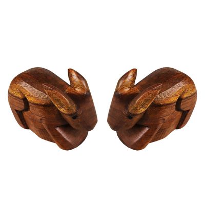 D-Art Collection Rabbit Mini Statue Set 2 pcs pcs Handmade Figurine