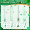 Ferreve 48 Pcs St. Patricks Day Party Favors Set Includes 24 Green St. Patrick's Day Shamrock Beads Necklaces Saint Patricks Day Accessories 24 St. Patrick's Day Shamrock Eyeglass Sunglasses Gifts view 3