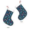 WURTON Christmas Stocking Ocean Fish Turtle Jellyfish Print Xmas Stockings for Party Decor Family Holiday Hanging Stockings view 3