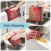 ALAZA Red Christmas Tree Ball New Year Red 6 Pack Kitchen Towels Dish Bar Tea Towel Dishcloths Fast Drying Super Soft 11 x 11 inches view 2