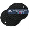 BTaT Silicone Trivet Mats, 2 Pack - Black Round Silicone Trivets for Hot Pots, Pans & Dishes view 1