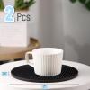 BTaT Silicone Trivet Mats, 2 Pack - Black Round Silicone Trivets for Hot Pots, Pans & Dishes view 2