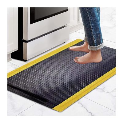Rygcrud Standing Desk Anti Fatigue Mat, Comfort Kitchen Floor Mat - Diamond Plate & Sponges - Anti-Static, Home, Office, Garage, Easy to Clean (Color : Black, Size : 60x90x2cm)