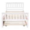 Direct Wicker White Wood Twin Bed with Trundle Headboard and Footboard for Bedroom view 1