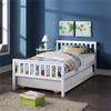 Direct Wicker White Wood Twin Bed with Trundle Headboard and Footboard for Bedroom view 2