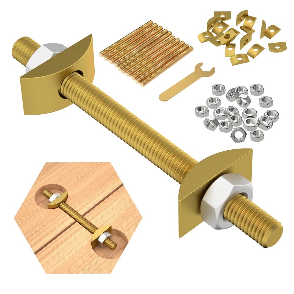 Countertop Connector Bolts,Table Top Fasteners,Joint Drawbolt Pack,Miter Draw and Zipbolt,Butcher Block, Bed Connecting Kit & Furniture (5/16" x 2-3/8" (10PCS))