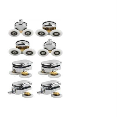 SBTRKT 4pcs Double Wheel Sliding Shower Screen Door Roller Top and Bottom 23mm Zinc Alloy Pulleys Bathroom Replacement Accessories Tool
