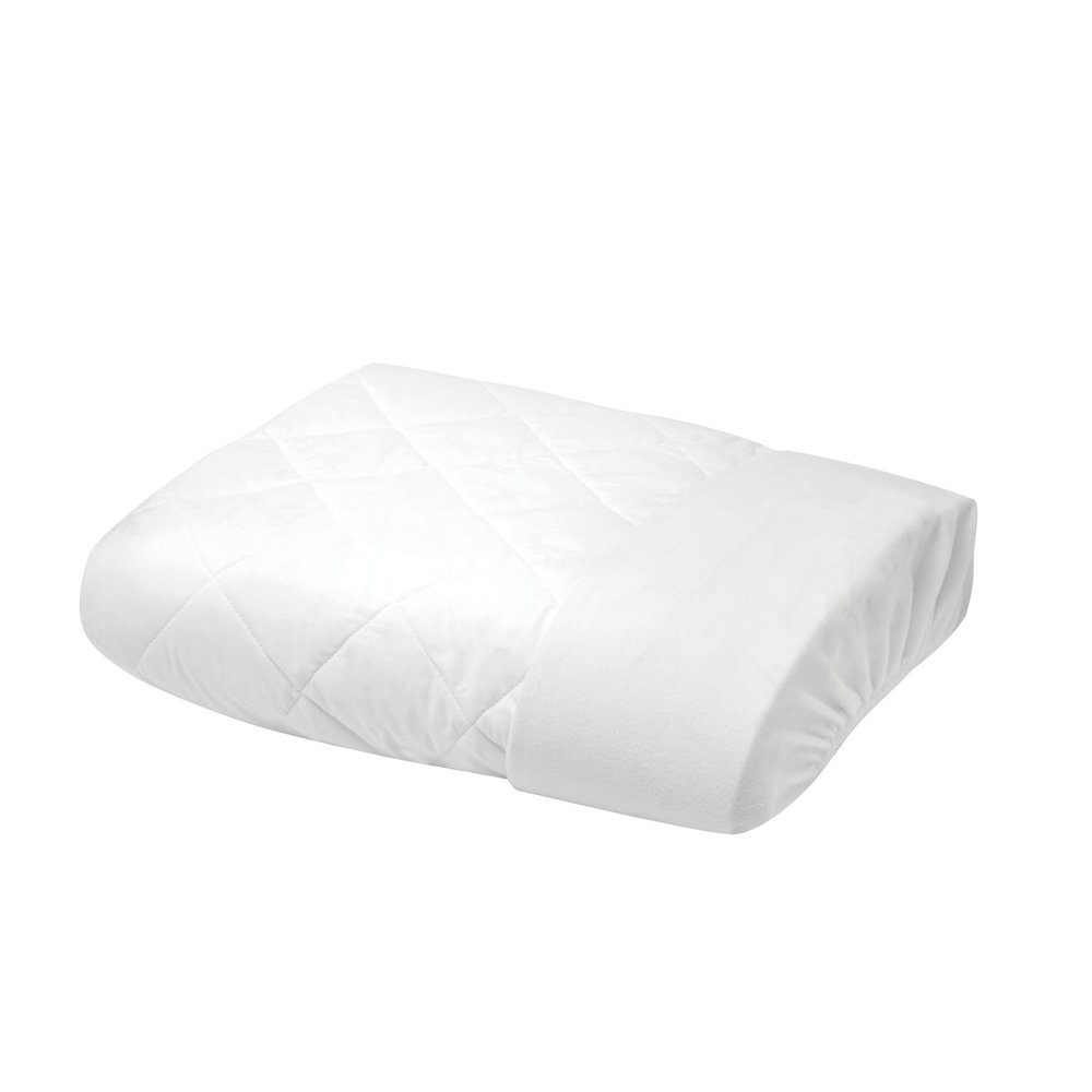 Yatas Bedding Perle 59 x 79 Cotton Queen Mattress Protector in White