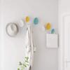 Coat Hook Wall Mounted Coat Hook coat hook Leaves Wall-mounted Cast Iron Leaf Hooks Children's Room Clothes Hanger Scarf Hat Holder For Kindergarten Nursery Entrance Foyer 3 Pack Red/Blue/White ( Co view 2
