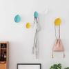 Coat Hook Wall Mounted Coat Hook coat hook Leaves Wall-mounted Cast Iron Leaf Hooks Children's Room Clothes Hanger Scarf Hat Holder For Kindergarten Nursery Entrance Foyer 3 Pack Red/Blue/White ( Co view 4