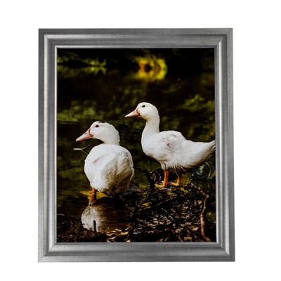 ArtToFrames 12x14 Inch Silver Picture Frame, This 1.25 Inch Custom MDF Poster Frame is Muted Cold Silver - Comes with Foam Backing 3/16 inch and Regular Glass (FBPLBW275-1621-12x14)