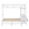 YOPTO Twin Over Full Bunk Bed with Built-in Desk and Three Drawers,Pine Wood Convertible Twin Over Full L-Shaped Loft Bunk Bed Frame for Kids Teens Adults,White view 4