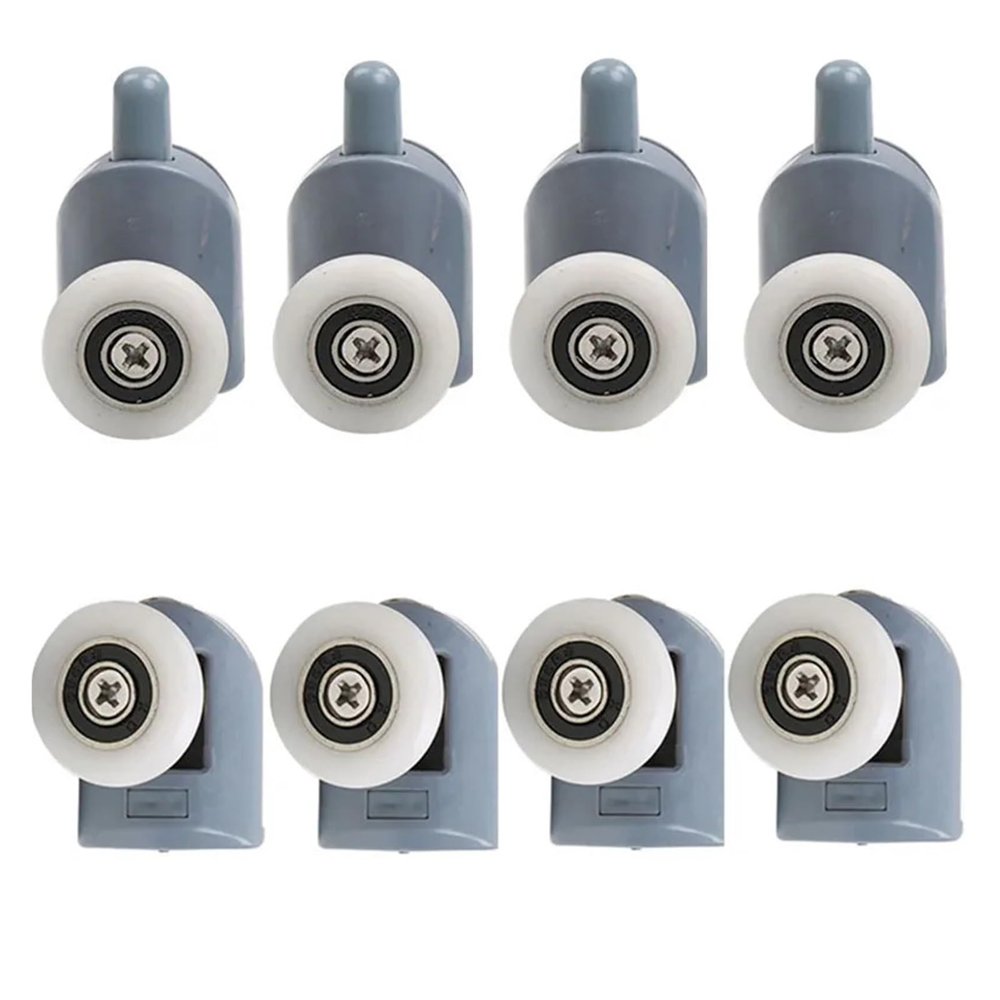 4pcs-8pcs/set Shower Rooms Cabins Pulley/Shower Room Roller/Runners/Wheels/Pulleys Diameter 20mm/22mm/23mm/25mm/27mm (Color : 2 Upper 2pcs Lower, Size : 22MM_6MM)