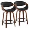 LumiSource Symphony Counter Stools for Kitchen Counter in Faux Leather, Counter Height Chairs, Bar Stools Set of 2, Counter Height Chairs, Bar Stools for Kitchen Island view 1