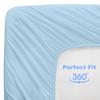 3 Piece 36" x 84" Size Bed Sheet Set Hospital Sheets Pure Egyptian Cotton 800TC 1Pc Flat sheet - 1pc Fitted sheet and 1pc Pillowcase Elastic All Around for Home 10 Inchs Deep Pocket ( Light Blue ) view 4