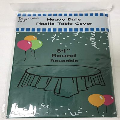 Evershine 24 Pack 84" Hunter Green Round Heavy Duty Plastic Table Covers Tablecloth (Reusable) (Round 84", Hunter Green)