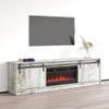 Meble Furniture Granero 04 BL-EF TV Stand with Electric Fireplace - Modern Rectangular TV Stand with Storage Cabinets - Media Entertainment Center Console Table for TV Up to 85" - Whitewash view 2
