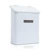 Embossed Magnetic Lint Bin For Laundry Room | Modern Farmhouse Laundry Lint Bin | Lint Trash Can For Laundry Room | White Lint Bin For Laundry Room Magnetic | Space Saving Storage Laundry Bin with Lid view 1