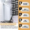 Embossed Magnetic Lint Bin For Laundry Room | Modern Farmhouse Laundry Lint Bin | Lint Trash Can For Laundry Room | White Lint Bin For Laundry Room Magnetic | Space Saving Storage Laundry Bin with Lid view 4