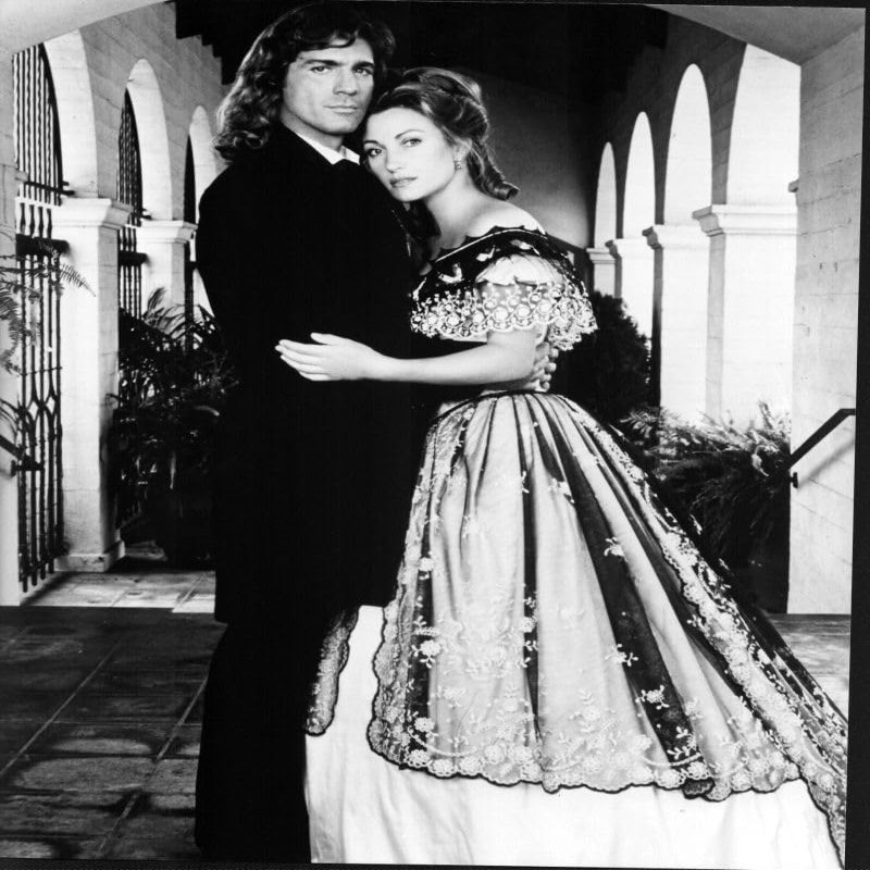 Posterazzi Joe Lando And Jane Seymour In Dr. Quinn Medicine Woman Black And White Photo Print (8 x 10) - Item # MVM01657