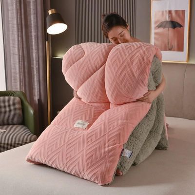 XHCTNN Quilt King Size Sherpa Full Size - Warm Thickened Lambswool Comforter Core - Winter Double Sided Fluffy Lamb Fleece Quilt Blanket(D,200 * 230cm/4.5kg)