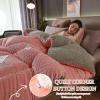 XHCTNN Quilt King Size Sherpa Full Size - Warm Thickened Lambswool Comforter Core - Winter Double Sided Fluffy Lamb Fleece Quilt Blanket(D,200 * 230cm/4.5kg) view 2