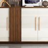 wood handle,wardrobe handles, Furniture Dresser Knobs Cupboard Door Handle for Kitchen Drawer Wardrobe Solid Modern Hardware Pull Bathroom Pulls,Fraxinus mandshurica (Hole Distance 96mm) ( Size : Hole view 4