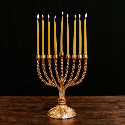 Dear Holidays Gold Vine Footed Menorah